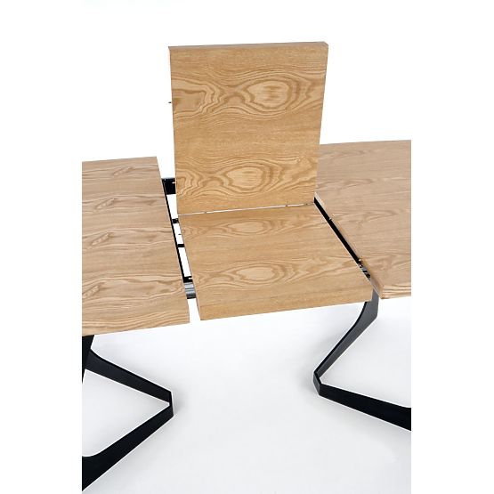 Extendable Table VELDON, Top - Natural Oak, Legs - Black (2p=1pc)