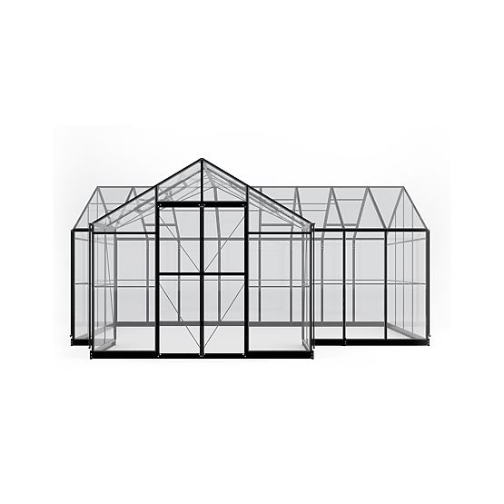Extension Module for Royal Green Standard Garden Greenhouse, 4.1 m², 4 mm Tempered Glass, Aluminum