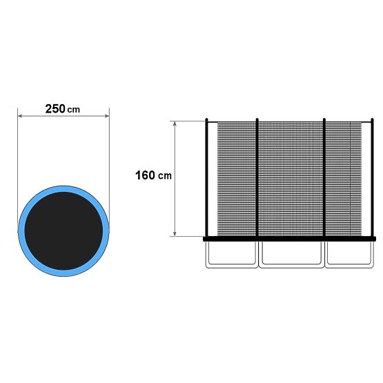 External Net for Trampoline 244-250 cm 8FT/6 Poles