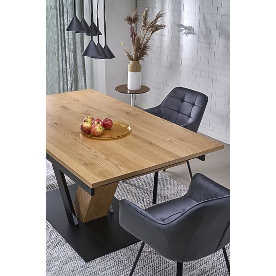 FANIS extendable table, natural/black (3p=1pc)