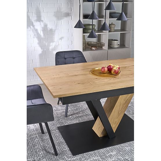 FANIS extendable table, natural/black (3p=1pc)