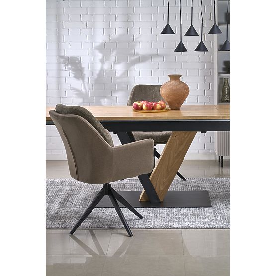FANIS extendable table, natural/black (3p=1pc)