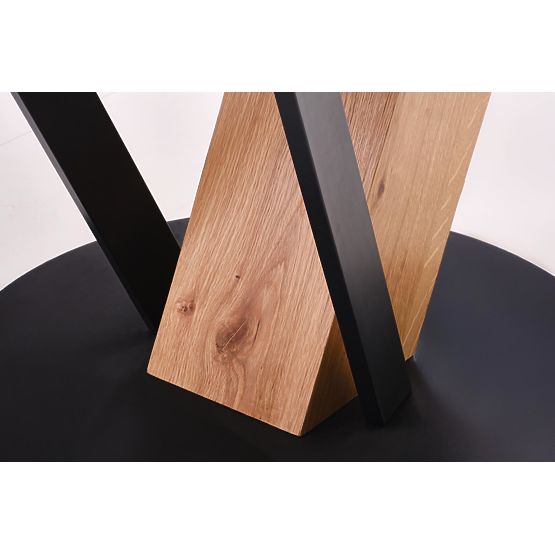 FANIS round extendable table, natural/black (3p=1pc)