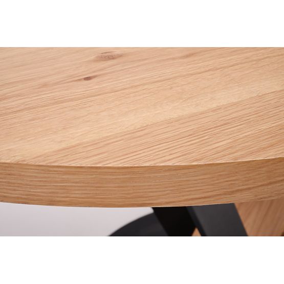 FANIS round extendable table, natural/black (3p=1pc)