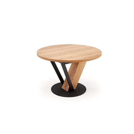 FANIS round extendable table, natural/black (3p=1pc)