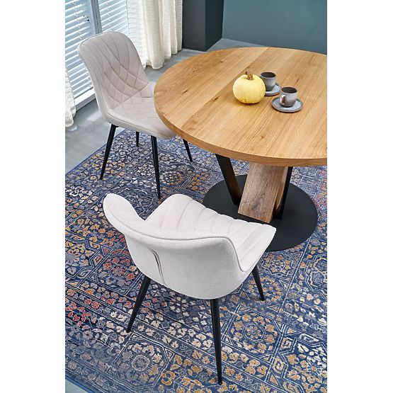 FANIS round extendable table, natural/black (3p=1pc)