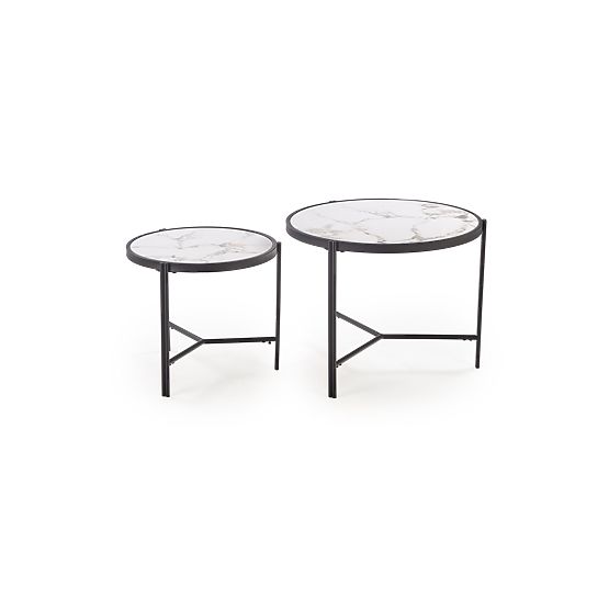 FATIMA set of 2 benches, white marble / black (1p=1pc)