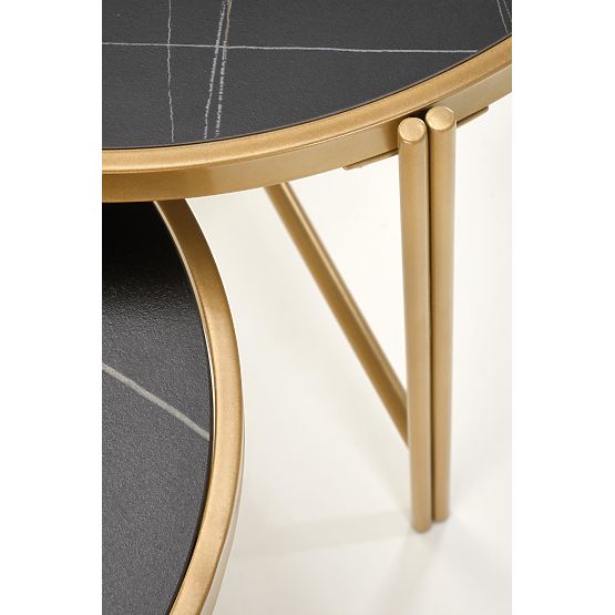 FATIMA set of 2 tables, black marble / gold (1p=1pc)