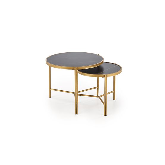 FATIMA set of 2 tables, black marble / gold (1p=1pc)