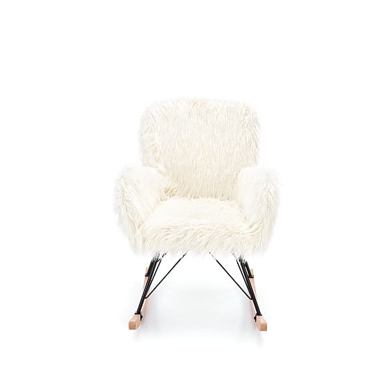 Faux fur rocking chair AUSTIN - cream