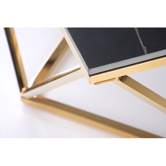FELICIA coffee table frame - gold, top - black marble (2p=1pc)