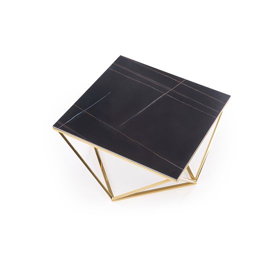 FELICIA coffee table frame - gold, top - black marble (2p=1pc)