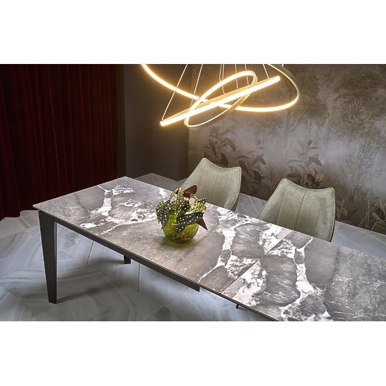FELIX extendable table, top - gray marble, legs - black (2p=1pc)