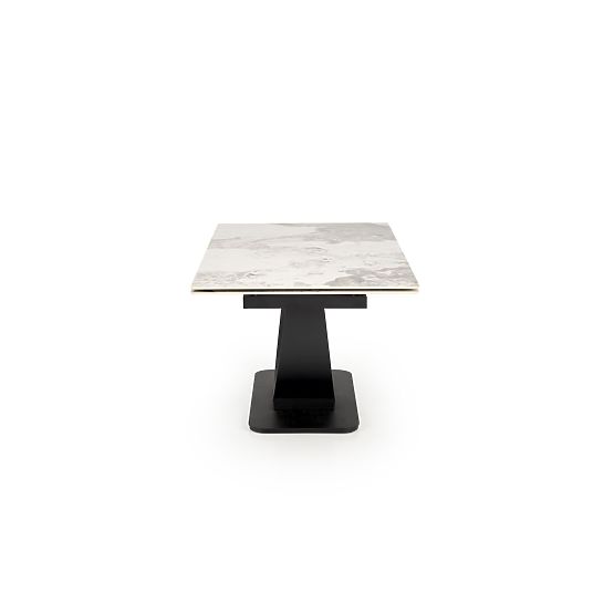 FERNANDO Extendable Table, Top - White Marble, Legs - Black (3p=1pc)