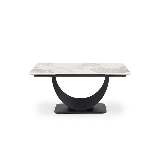 FERNANDO Extendable Table, Top - White Marble, Legs - Black (3p=1pc)