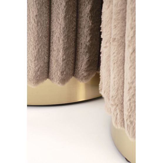 FIDO Set of 2 Poufs, Cappuccino/Gold (1p=1kpl)