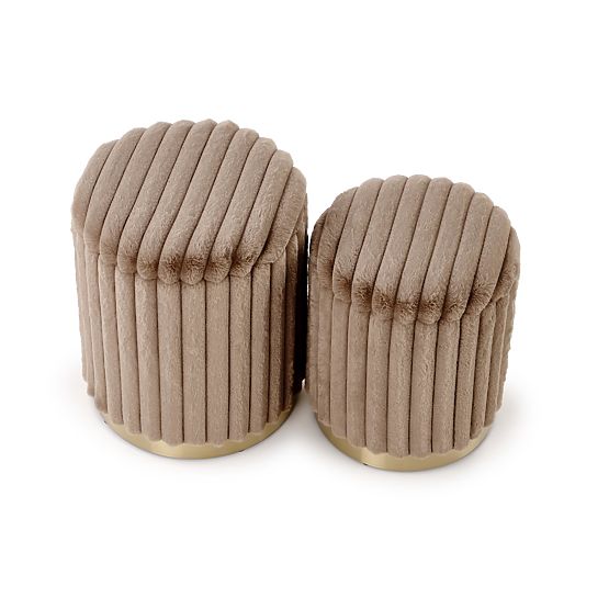 FIDO Set of 2 Poufs, Cappuccino/Gold (1p=1kpl)