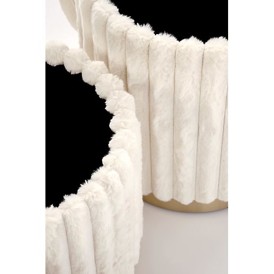 FIDO Set of 2 Poufs, Cream/Gold (1p=1set)