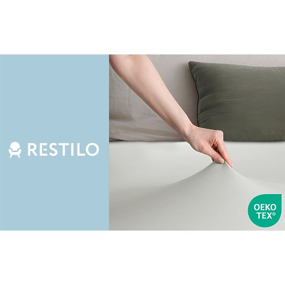Fitted Sheet AMBER color white classic style material jersey 80-90x200 DecoKing
