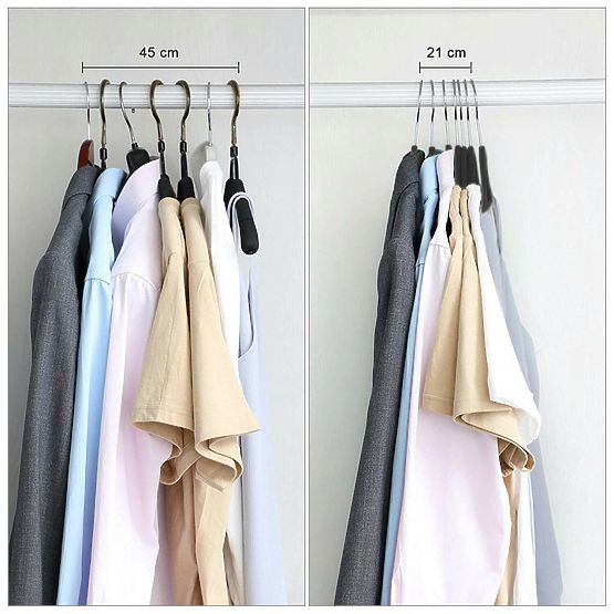 Flexi Hanger Set of 10 Pieces Black-Grey