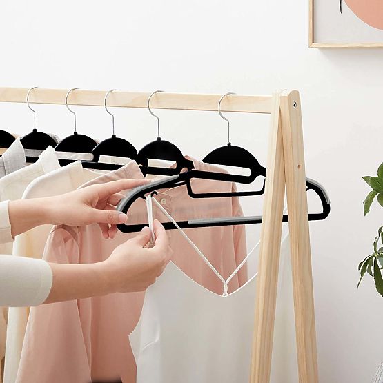 Flexi Hanger Set of 10 Pieces Black-Grey