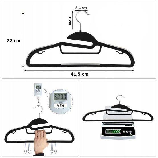 Flexi Hanger Set of 10 Pieces Black-Grey