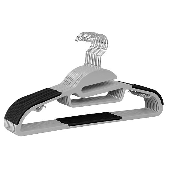Flexi Hanger Set of 10 Pieces Grey-Black