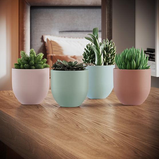 Flowerpot SHIRE color light blue modern style for interior ameliahome