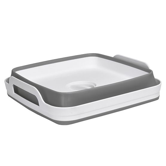 Foldable Bowl with Drain White-Grey BRIDA