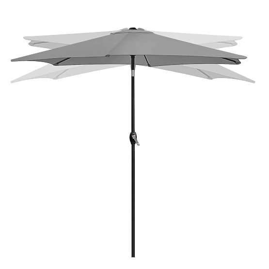 Foldable Garden Balcony Umbrella Adjustable 210 cm Grey