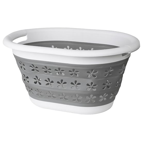 Foldable Oval Bowl 50 x 37 cm White-Grey OVAL COMPACT 25L