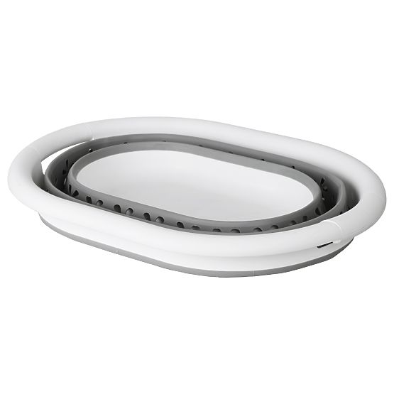 Foldable Oval Bowl 50 x 37 cm White-Grey OVAL COMPACT 25L