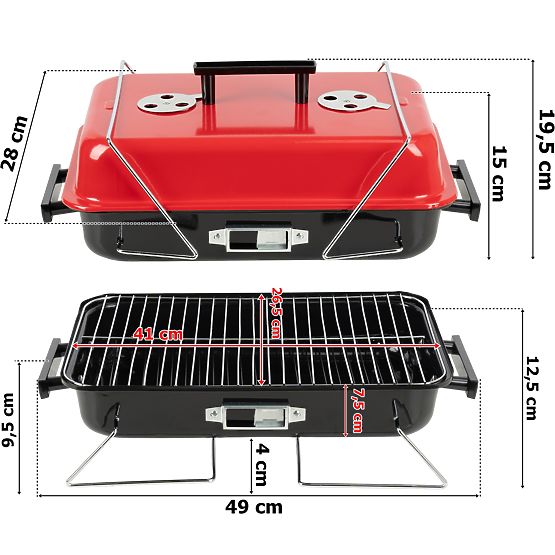 Foldable Portable Charcoal Grill CAMPAL with Lid