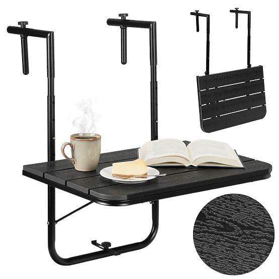 Folding Balcony Table ARETTO Black