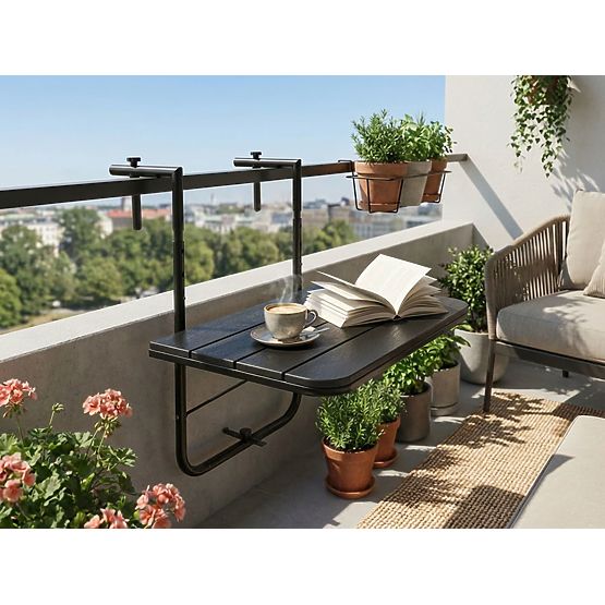 Folding Balcony Table ARETTO Black