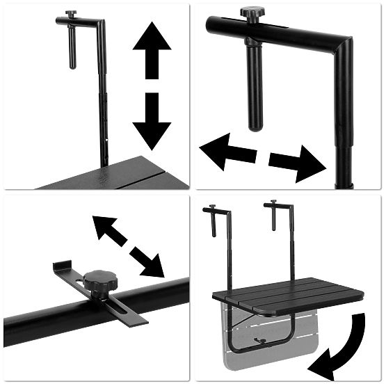 Folding Balcony Table ARETTO Black