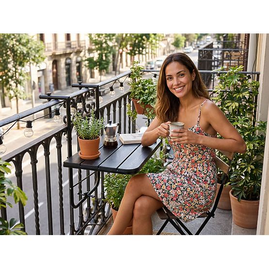 Folding Balcony Table ARETTO Black