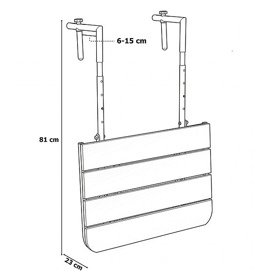 Folding Balcony Table ARETTO Black
