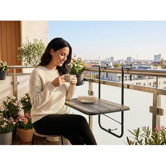 Folding Balcony Table ARETTO Gray