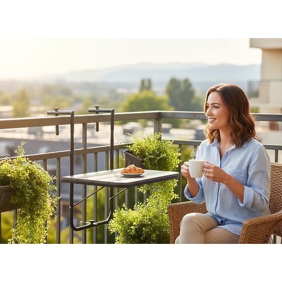 Folding Balcony Table ARETTO Gray