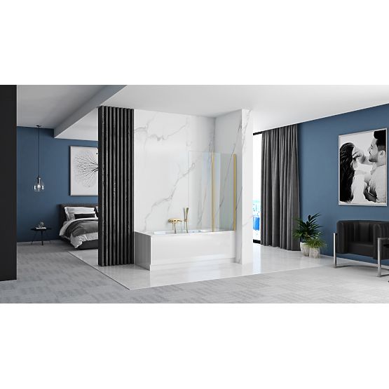 Folding Bath Screen Rea Agat-2 100 GOLD BRUSHED