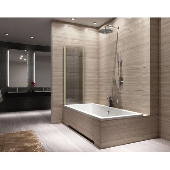 Folding Bath Screen Rea Agat-2 100 GOLD BRUSHED