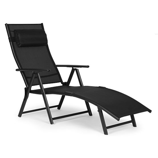 Folding Beach Garden Lounger with Adjustable Backrest, Steel Frame ModernHome