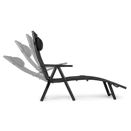 Folding Beach Garden Lounger with Adjustable Backrest, Steel Frame ModernHome