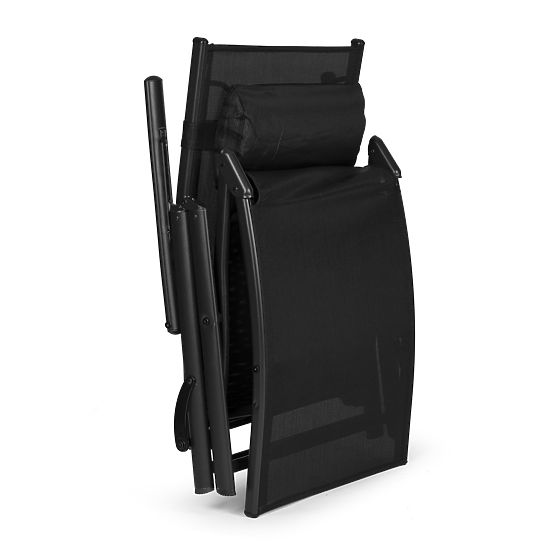 Folding Beach Garden Lounger with Adjustable Backrest, Steel Frame ModernHome