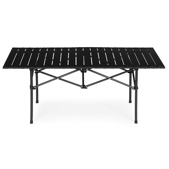Folding Camping Table 120x55 cm with Bag Black MultiGarden