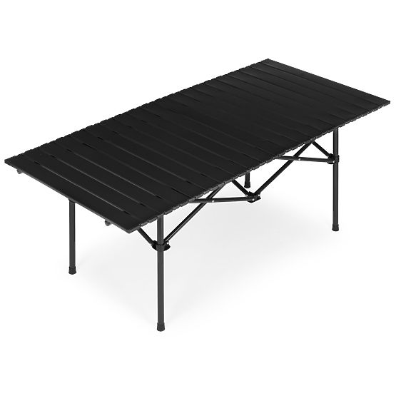 Folding Camping Table 120x55 cm with Bag Black MultiGarden