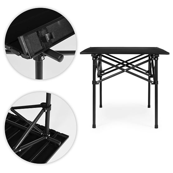 Folding Camping Table 120x55 cm with Bag Black MultiGarden