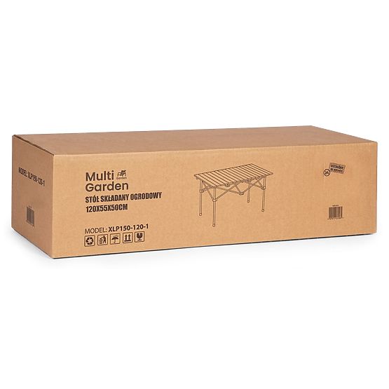 Folding Camping Table 120x55 cm with Bag Black MultiGarden