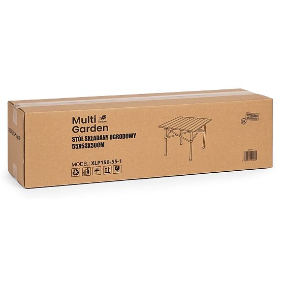 Folding Camping Table 53x55 cm with Bag Black MultiGarden